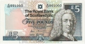 Royal Bank Of Scotland Plc 1 And 5 Pounds 5 Pounds, 24. 1.1990